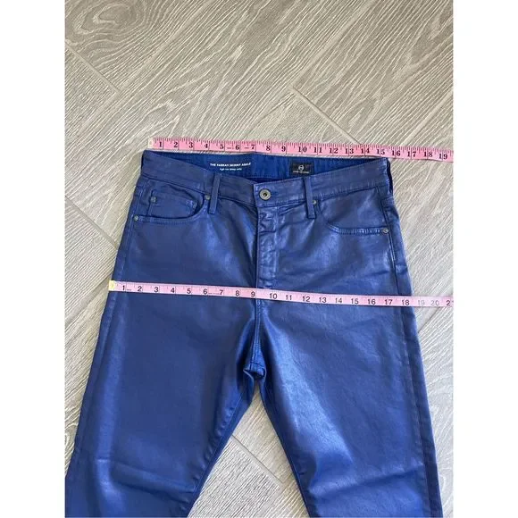 AG Adriano Goldschmied Womens Farrah Skinny Fit Coated Jeans Size 31